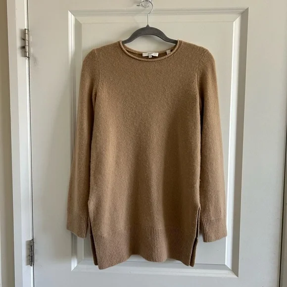 VINCE Tan 100% Cashmere Sweater XS - Picture 4 of 10